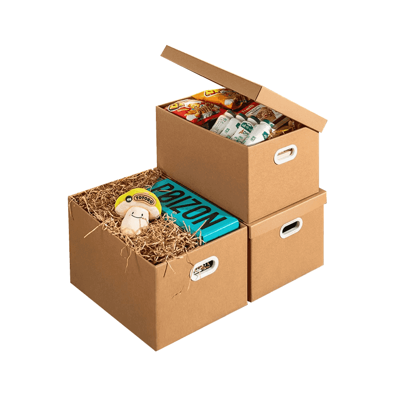 Umzug von Versandkartons aus Wellpappe