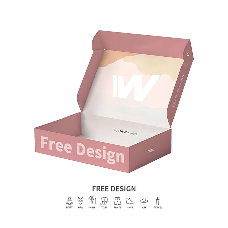 Zartrosa Verpackungskartons aus Wellpappe für Kleidung