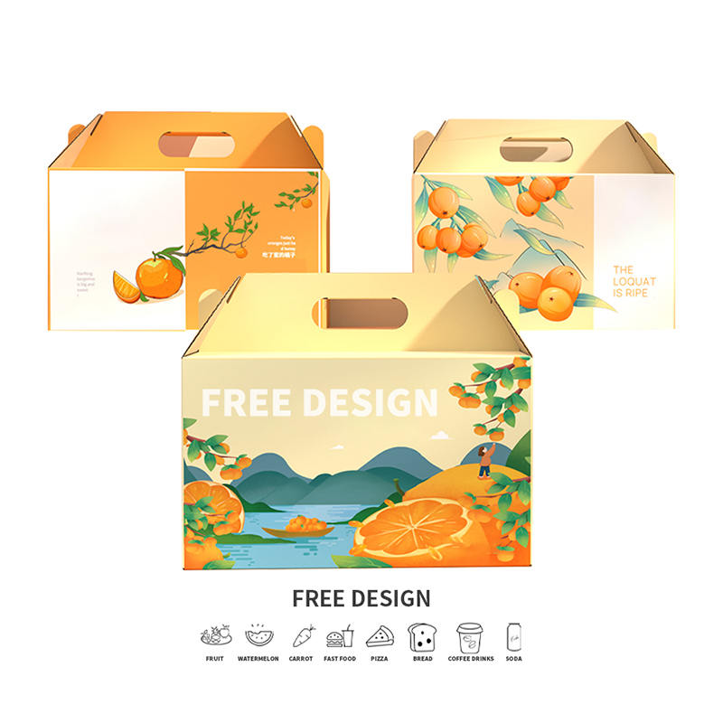 Orange Verpackungskartons aus Wellpappe