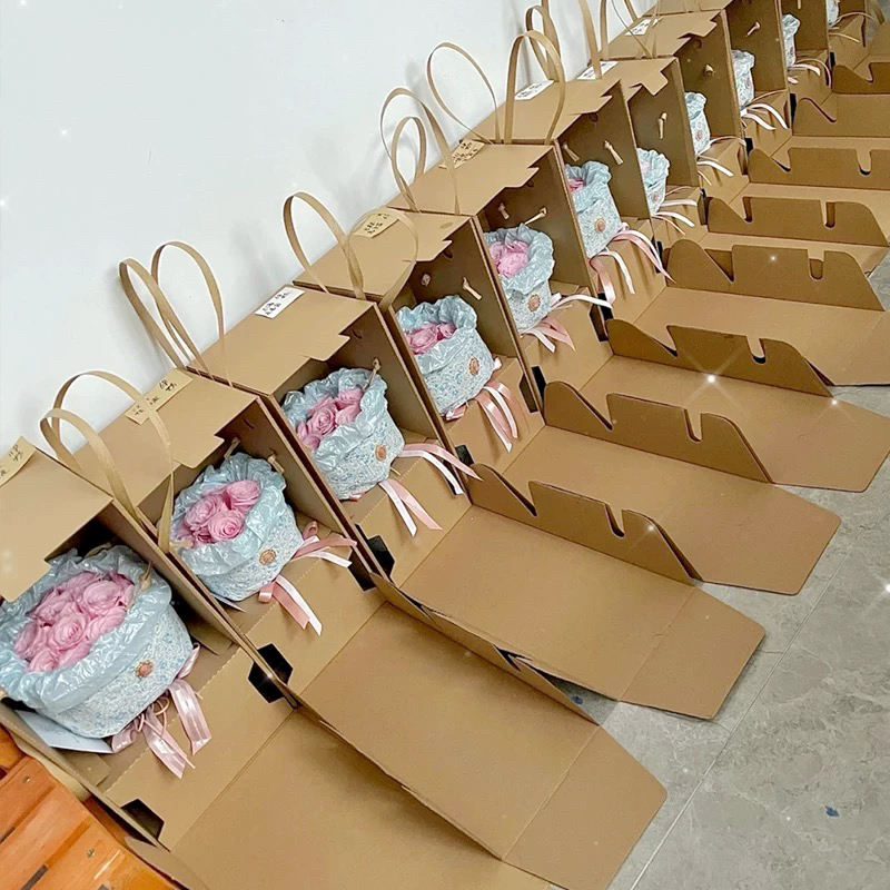 Einheitliche braune Wellpappe-Blumen-Geschenkboxen